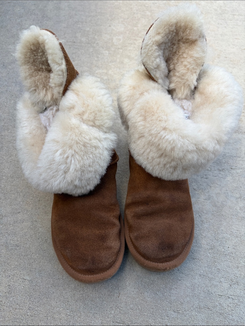 Ugg Cozy Shearling-Lined Brown Suede Boots